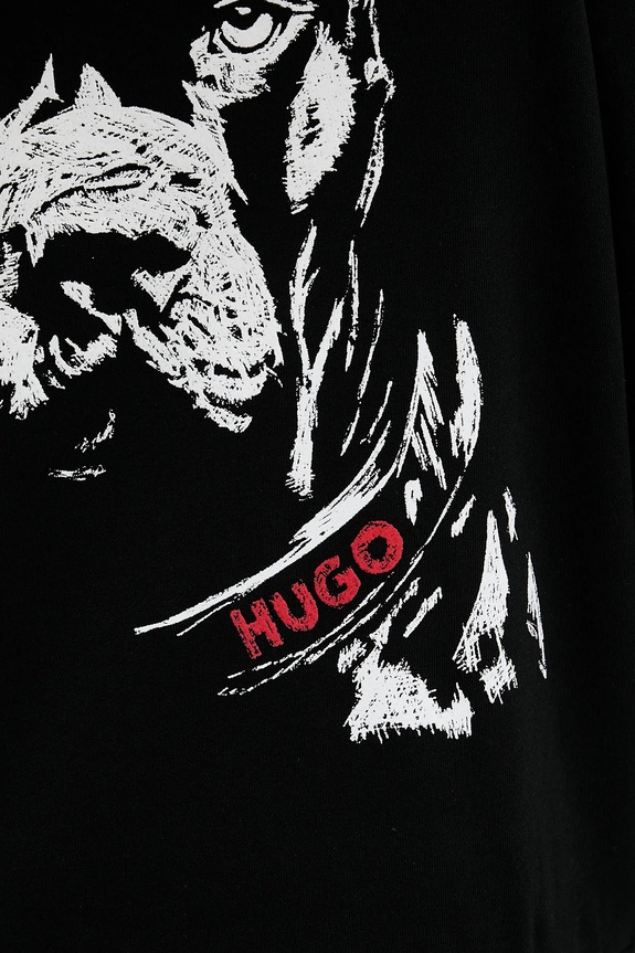 Bavlnená mikina HUGO Dubraxo 50557482 čierna