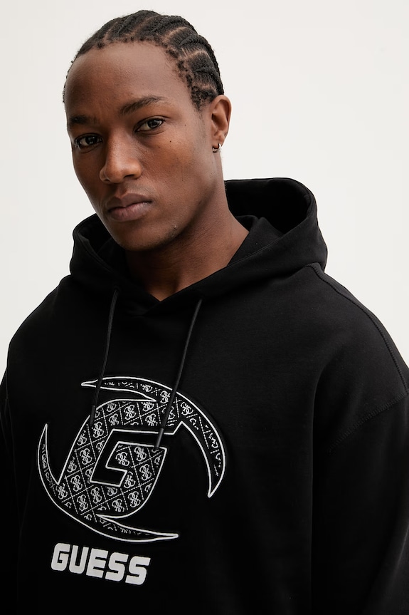 Βαμβακερή μπλούζα Guess KELE μαύρο Z6RQ05.K9YI1