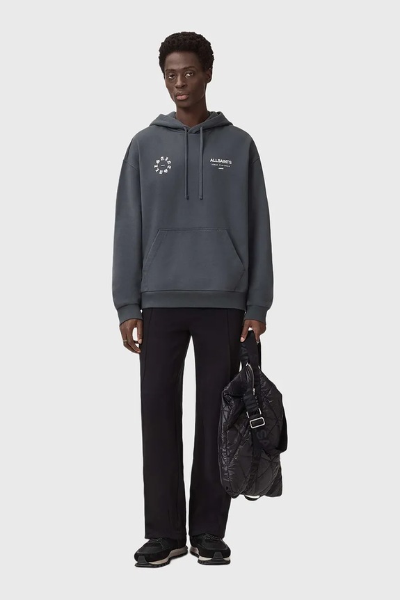 Βαμβακερή μπλούζα AllSaints μαύρο M018ND