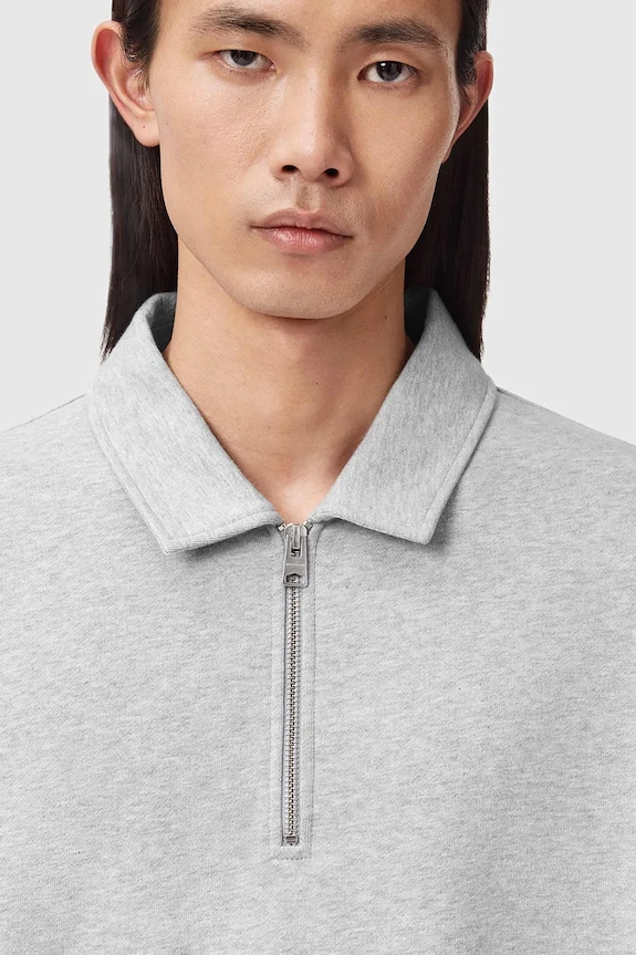 Βαμβακερή μπλούζα AllSaints γκρί M019ND