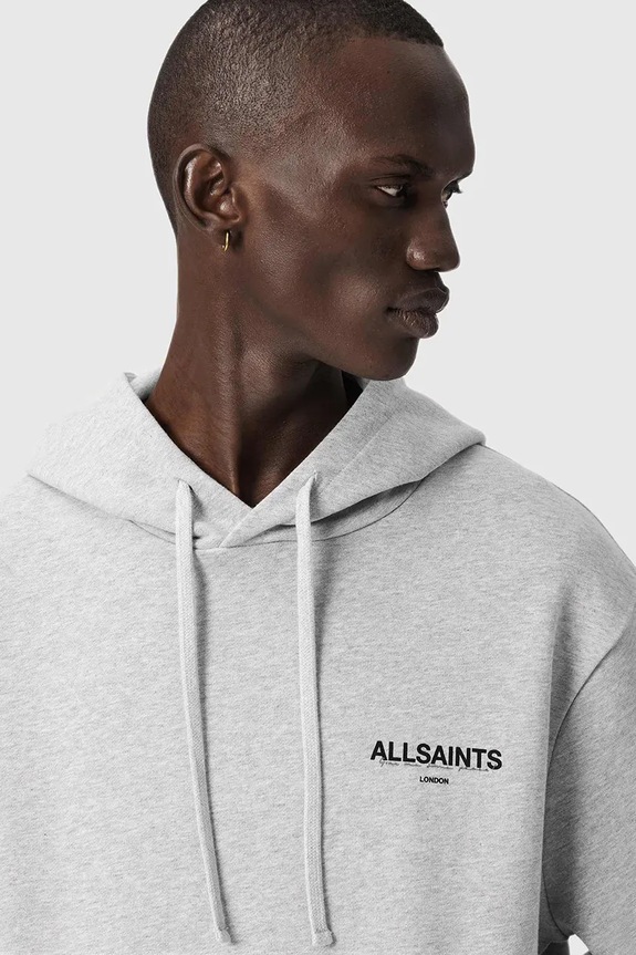 Βαμβακερή μπλούζα AllSaints γκρί M022ND