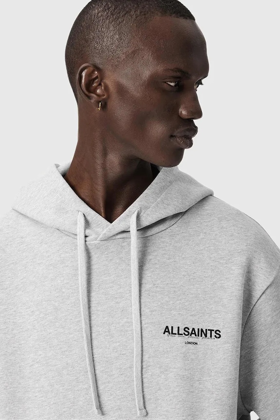 Βαμβακερή μπλούζα AllSaints γκρί M022ND