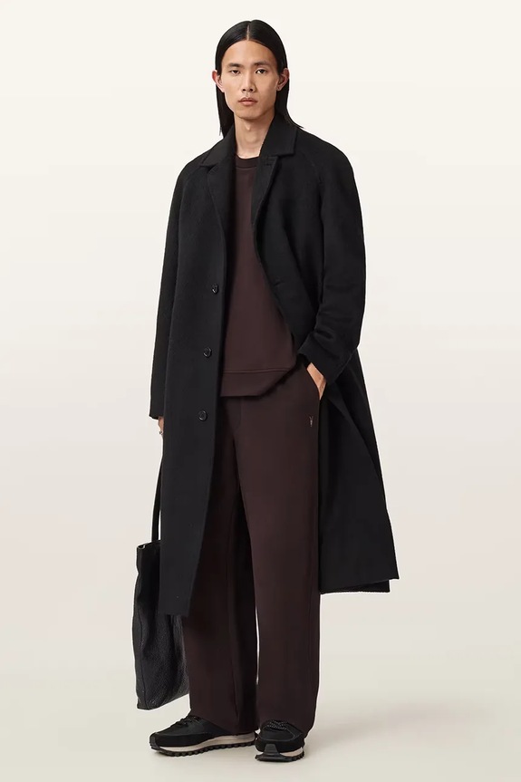 AllSaints hanorac de bumbac M016ND maro