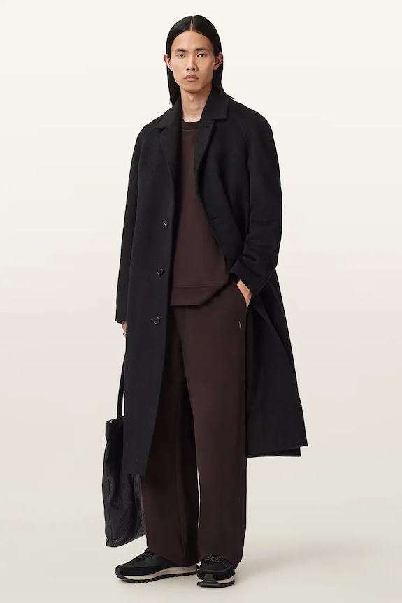 AllSaints hanorac de bumbac M016ND maro