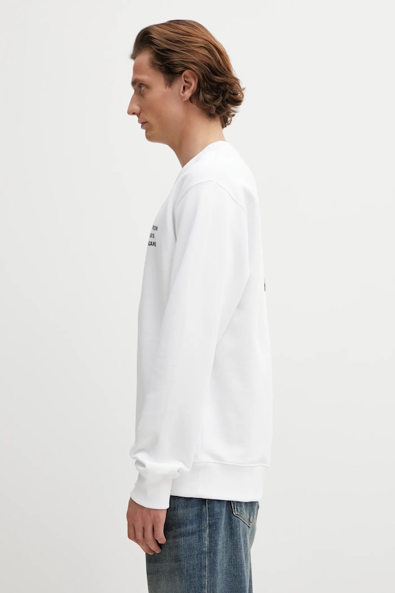 Bavlněná mikina Drôle de Monsieur Le Sweatshirt Slogan PERM.SW149.CO127.WT bílá SS26