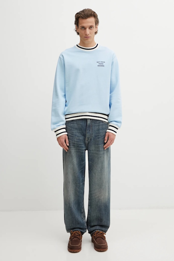 Drôle de Monsieur cotton sweatshirt Slogan Sport J.SW140.CO127.LBE blue