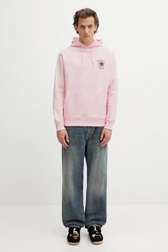 Bavlněná mikina Drôle de Monsieur Hoodie Slogan Rose J.HO169.CO127.LPI růžová
