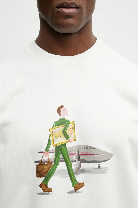 Βαμβακερή μπλούζα Drôle de Monsieur Sweatshirt LHomme Au Tableau μπεζ J.SW187.CO127.OW