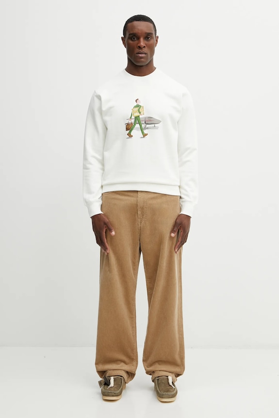 Βαμβακερή μπλούζα Drôle de Monsieur Sweatshirt LHomme Au Tableau J.SW187.CO127.OW μπεζ
