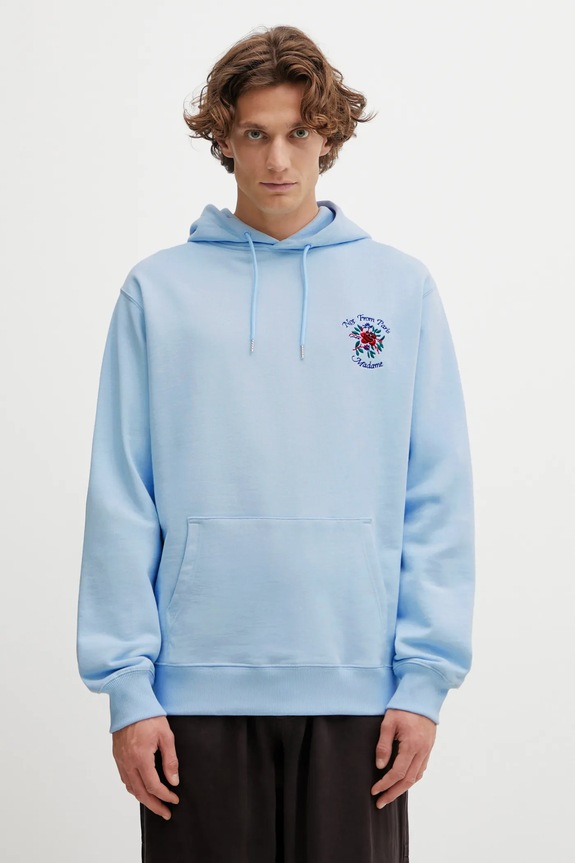 Oblečení Bavlněná mikina Drôle de Monsieur Hoodie Slogan Rose J.HO169.CO127.LBE modrá