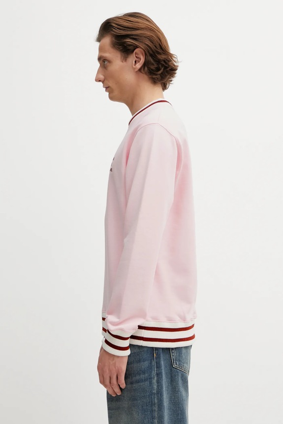 Bavlněná mikina Drôle de Monsieur Slogan Sport J.SW140.CO127.LPI růžová SS26
