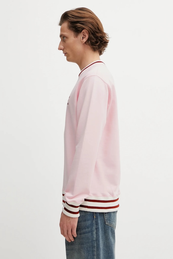 Drôle de Monsieur pamut melegítőfelső Slogan Sport J.SW140.CO127.LPI rózsaszín SS26