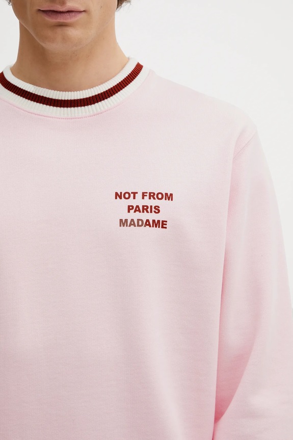 Bavlněná mikina Drôle de Monsieur Slogan Sport růžová J.SW140.CO127.LPI
