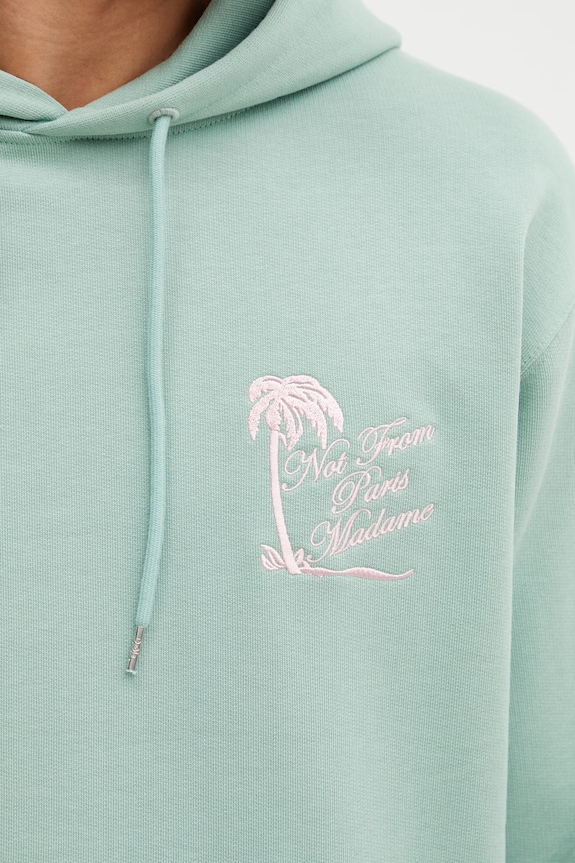Drôle de Monsieur dukserica sa kapuljačom za muškarce od pamuka Slogan Palmier tirkizna K.HO204.CO127.WG