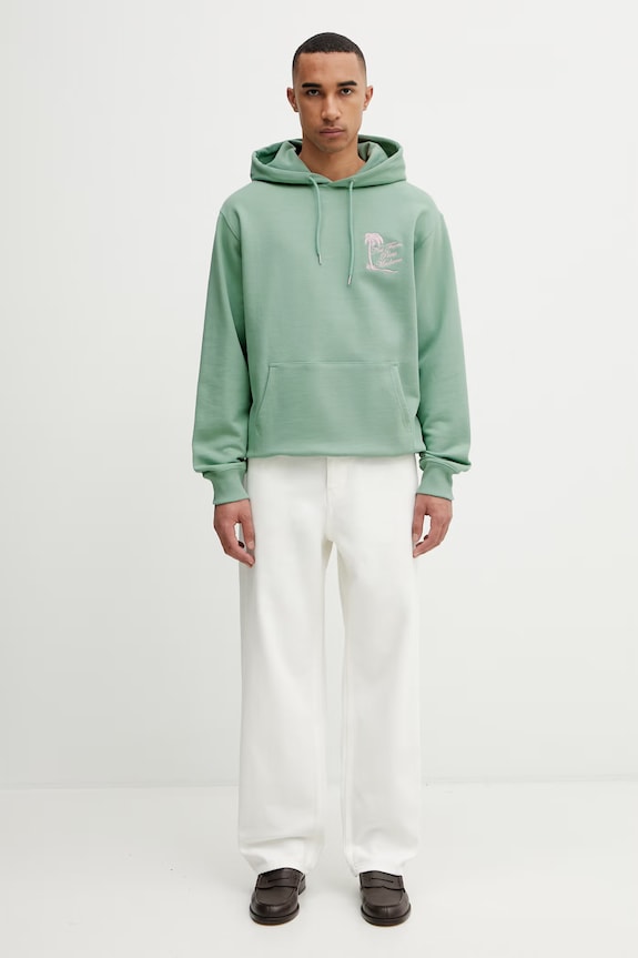 Drôle de Monsieur dukserica sa kapuljačom za muškarce od pamuka Slogan Palmier K.HO204.CO127.WG tirkizna