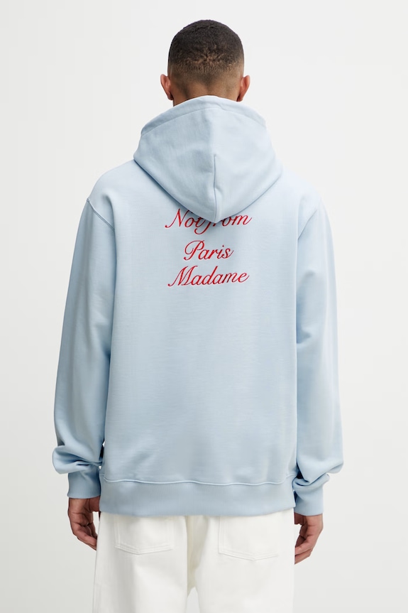 Odjeća Drôle de Monsieur dukserica s kapuljačom muška od pamuka Le Hoodie Slogan Calligraphy K.HO168.CO127.LBE plava