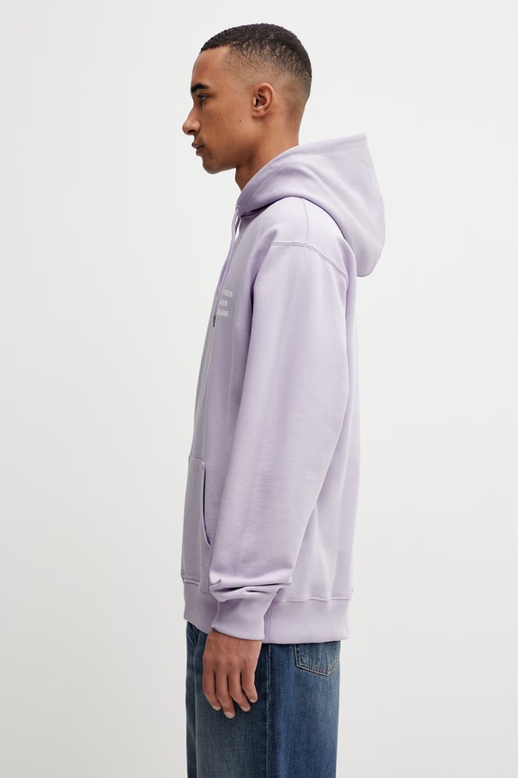 Drôle de Monsieur Le Hoodie Slogan mikina s kapucí bavlněná pánská K.HO162.CO127.LAV fialová SS26