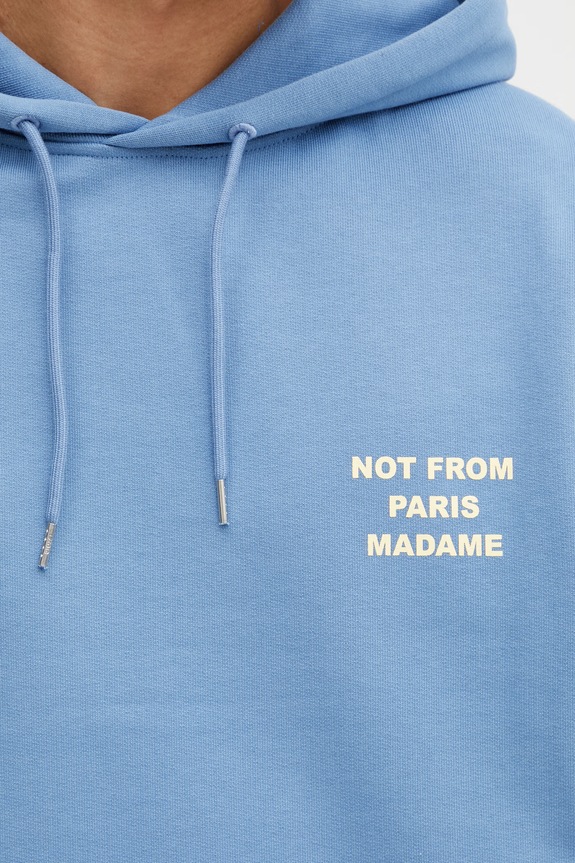 Drôle de Monsieur Le Hoodie Slogan bluza z kapturem bawełniana męska niebieski K.HO162.CO127.ATBL