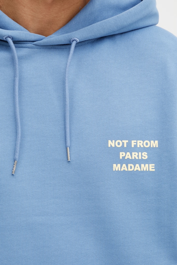 Drôle de Monsieur Le Hoodie Slogan bluza z kapturem bawełniana męska niebieski K.HO162.CO127.ATBL
