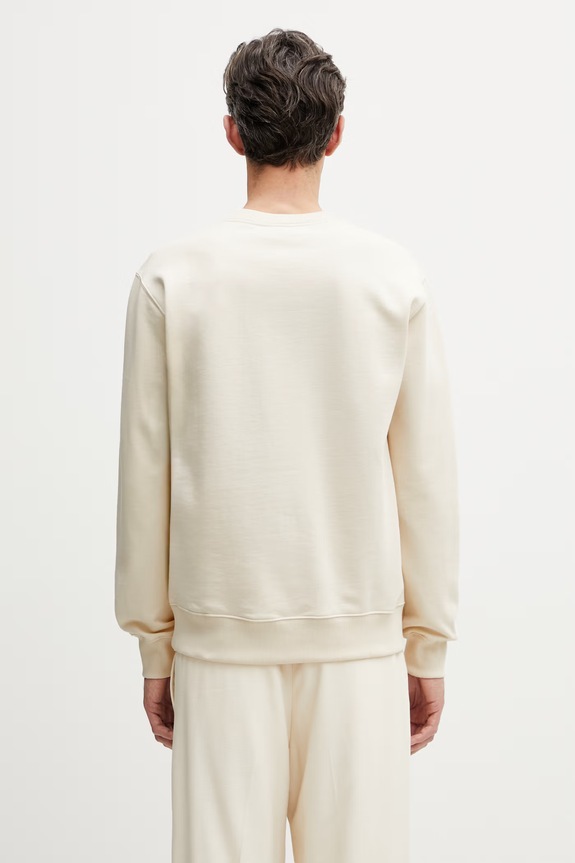 Ρούχα Drôle de Monsieur μπλούζα ανδρική βαμβακερή Le Sweatshirt Slogan Classique K.SW148.CO127.SD μπεζ
