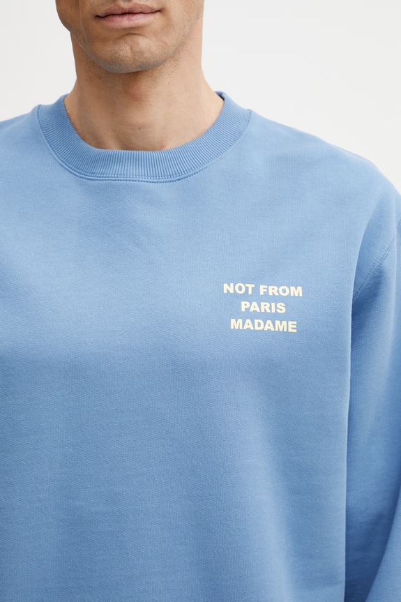Drôle de Monsieur dukserica za žene od pamuka Le Sweatshirt Slogan plava K.SW149.CO127.ATBL