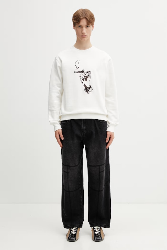 Drôle de Monsieur pulover moški bombažen Cuba K.SW204.CO127.OW bež