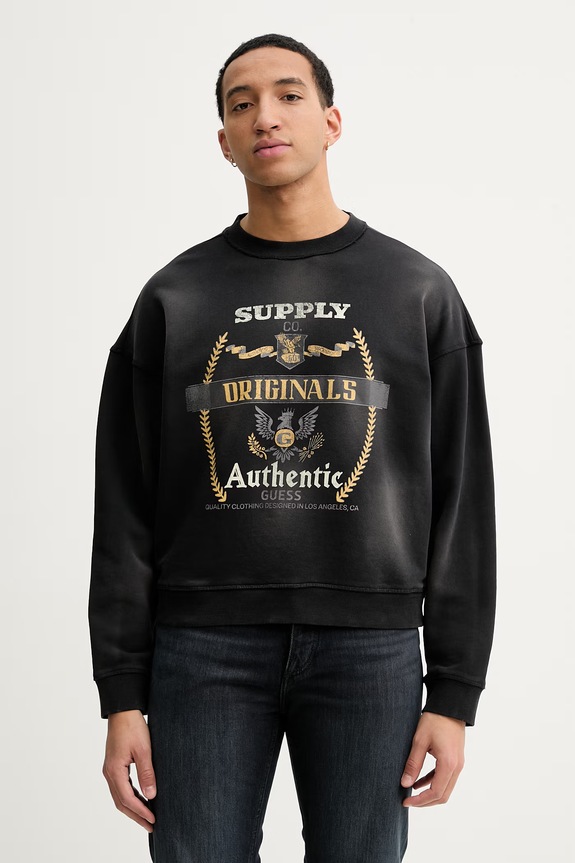 Guess Originals hanorac de bumbac print negru M6RQ34.KCPR1