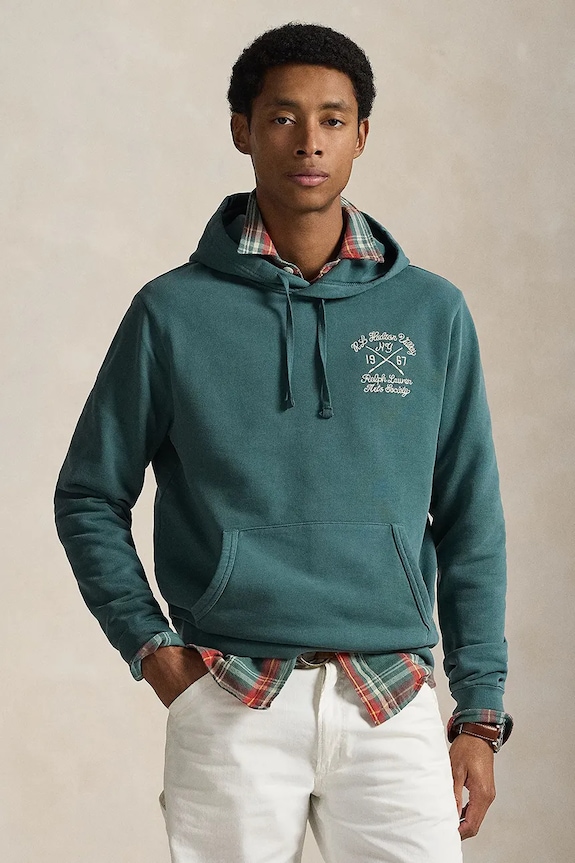 Βαμβακερή μπλούζα Polo Ralph Lauren 710P04880 πράσινο SS26
