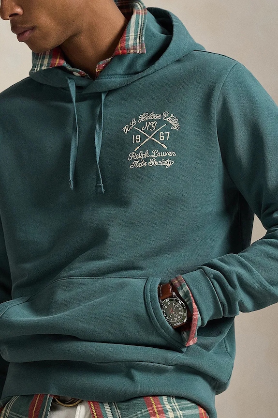 Βαμβακερή μπλούζα Polo Ralph Lauren πράσινο 710P04880