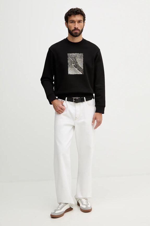 Armani Exchange hanorac de bumbac XM002226.AF10830 negru SS26