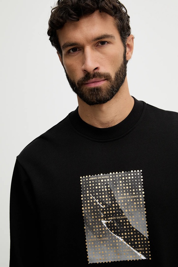Armani Exchange hanorac de bumbac negru XM002226.AF10830