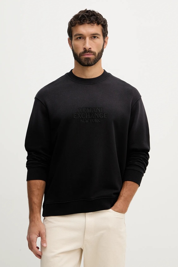 Armani Exchange hanorac de bumbac imprimeu negru XM001767.AF20169