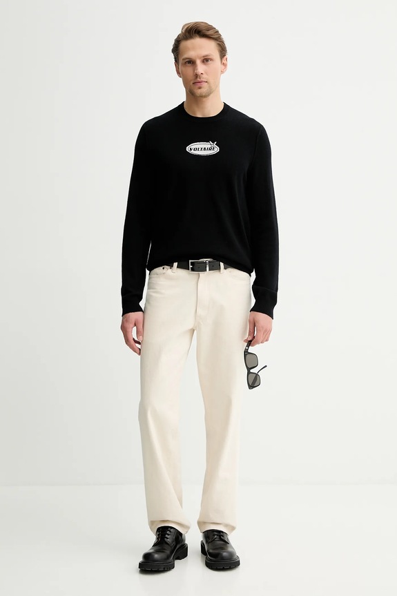 Vlnený sveter ZADIG&VOLTAIRE KMSW01814 čierna SS26