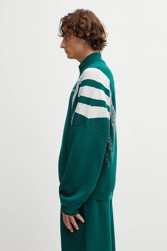 Πλεκτή ζακέτα adidas Originals Santiago Jacket KE4603 πράσινο SS26