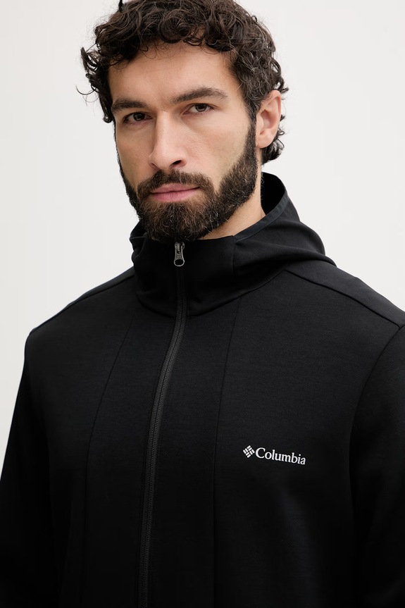 Columbia Ανδρική μπλούζα με κουκούλα και κουμπιά Tech Spacer μαύρο 2157491