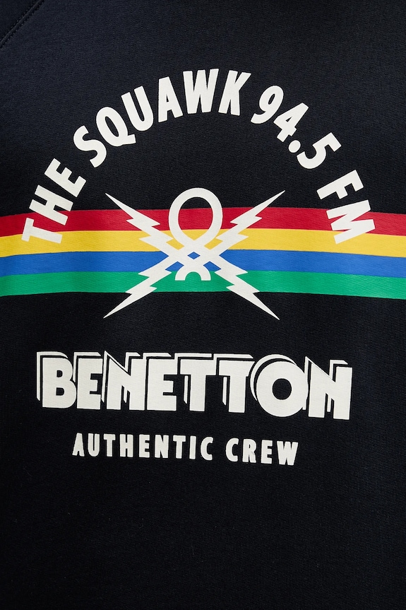Памучен суичър United Colors of Benetton x Stranger Things 38JZU10B9 тъмносин