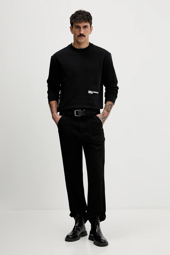 Βαμβακερή μπλούζα Karl Lagerfeld Jeans B1M20052 μαύρο SS26