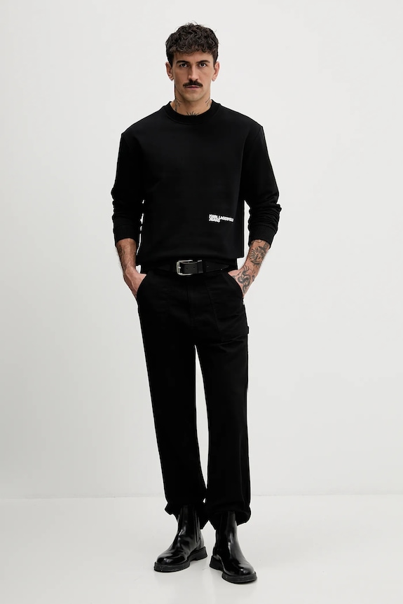 Βαμβακερή μπλούζα Karl Lagerfeld Jeans B1M20052 μαύρο SS26