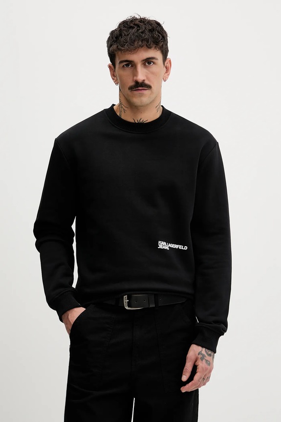 Ρούχα Βαμβακερή μπλούζα Karl Lagerfeld Jeans B1M20052 μαύρο