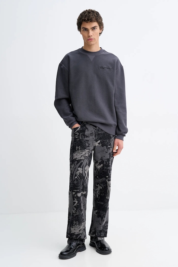 Bavlnená mikina Karl Lagerfeld Jeans B1M20056 sivá SS26