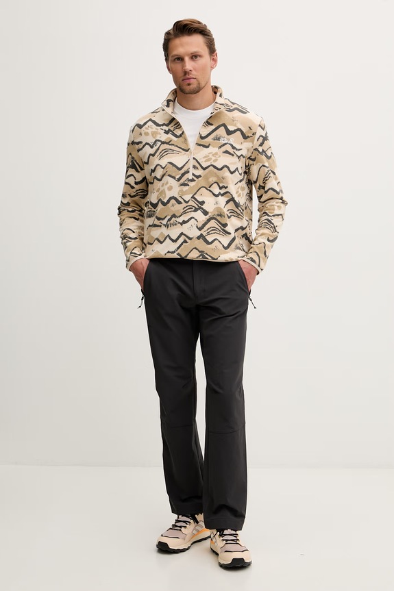 Jack Wolfskin cipzáras melegítőfelső férfi Paw Era 100 A65984 bézs SS26