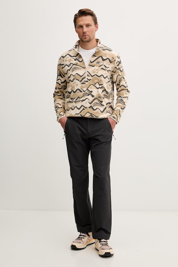 Jack Wolfskin cipzáras melegítőfelső férfi Paw Era 100 A65984 bézs SS26