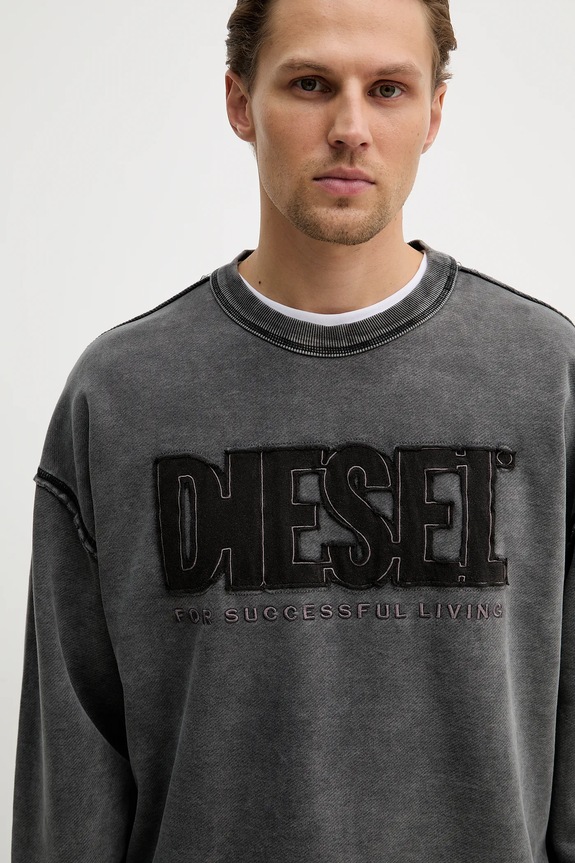 Diesel felpa in cotone S-BOXT-RAW-V1 grigio A20463.0KMAG