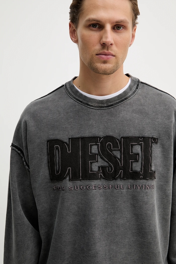 Diesel felpa in cotone S-BOXT-RAW-V1 grigio A20463.0KMAG