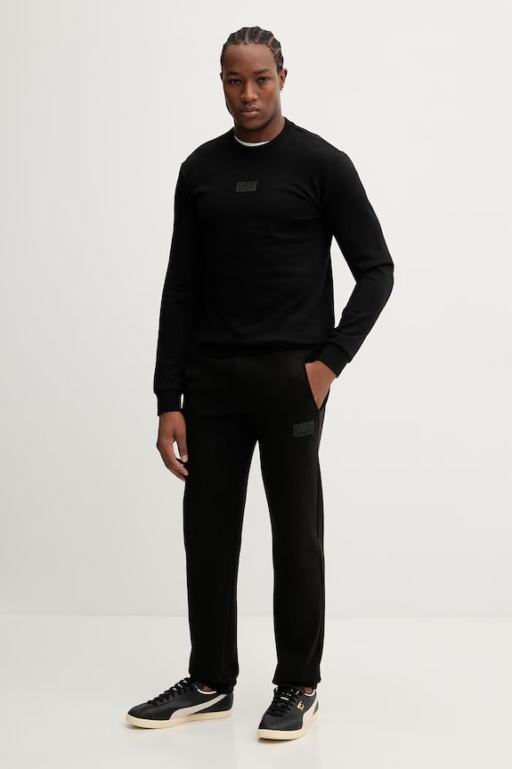 Бавовняна кофта EA7 Emporio Armani AF17787.7M001489 чорний SS26