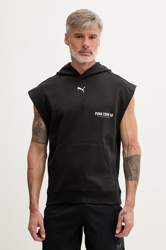 Puma hanorac fără mâneci pentru bărbați, cu bumbac GRAPHICS FRENCH negru 528672