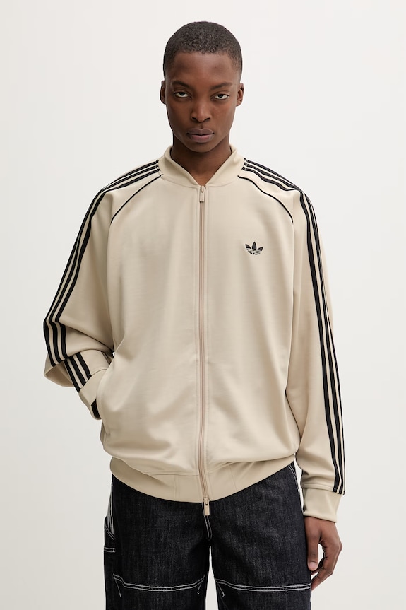 adidas Originals hanorac cu fermoar pentru bărbați bej KC8524