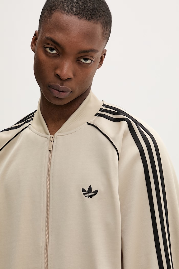 adidas Originals hanorac cu fermoar pentru bărbați bej KC8524