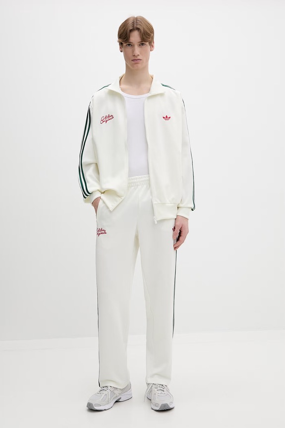 adidas Originals bluza rozpinana męska z bawełną KD6625 beżowy SS26