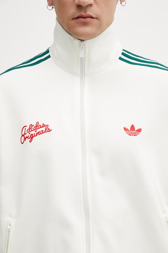 adidas Originals μπλούζα με κουμπιά βαμβακερή ανδρική μπεζ KD6625